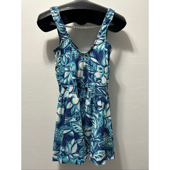 Maxine of Hollywood Swimsuit Size 14 Blue White Floral Built-In Padding - Picture 8 of 9